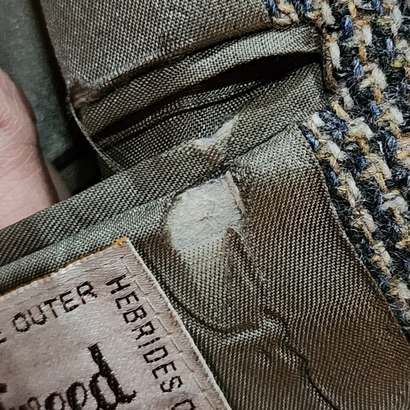 Orvis Harris Tweed Blazer 42R Brown Houndstooth Wool Jacket USA Made - Picture 13 of 13